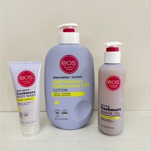 eos Vanilla Cashmere set - Lotion, body wash and Shave oil